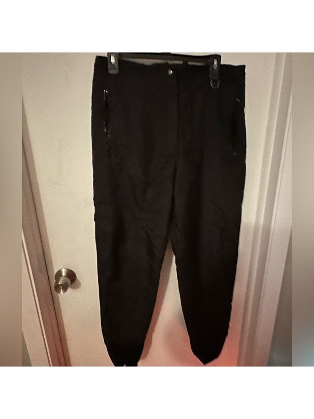 Ski Gear Womens Pants Insulated Black Elastic Waist And Ankles Medium